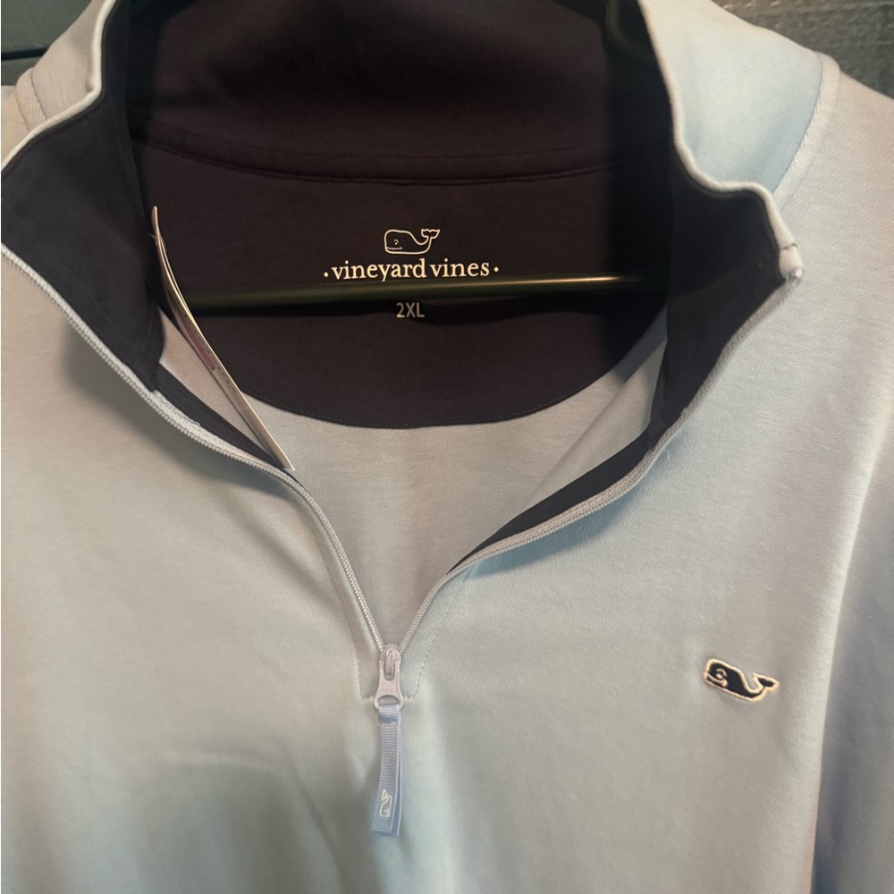 Vineyard Vines Blue and Navy Quarter-Zip Pullover